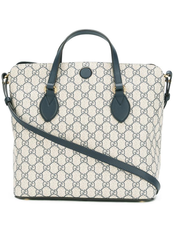 Gucci Signature Logo Tote Bag, Women's, Nude/neutrals, Leather/polyurethane