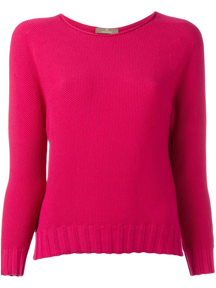 Cruciani - Boat Neck Jumper - Women - Cotton - 40, Pink/purple, Cotton
