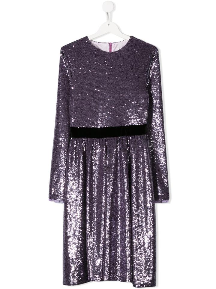 Philosophy Di Lorenzo Serafini Kids Sequin Flared Dress - Purple