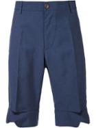 Vivienne Westwood Man Slashed Knee Shorts, Men's, Size: 50, Blue, Virgin Wool