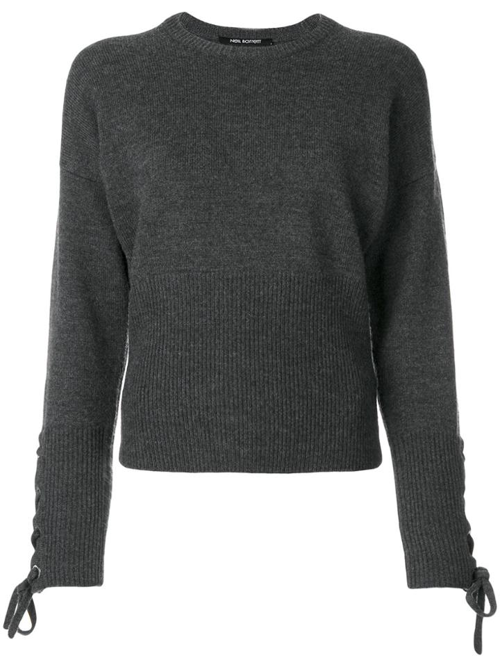 Neil Barrett Laced Sleeve Jumper - Grey