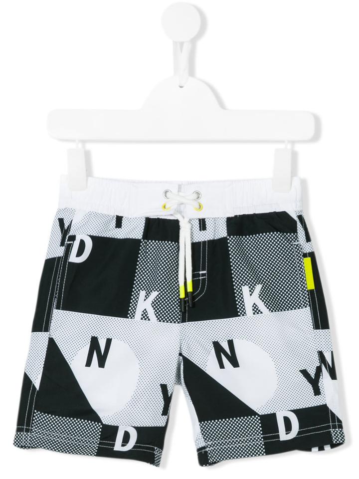 Dkny Kids - Logo Print Swim Shorts - Kids - Polyester - 10 Yrs, Boy's, Black