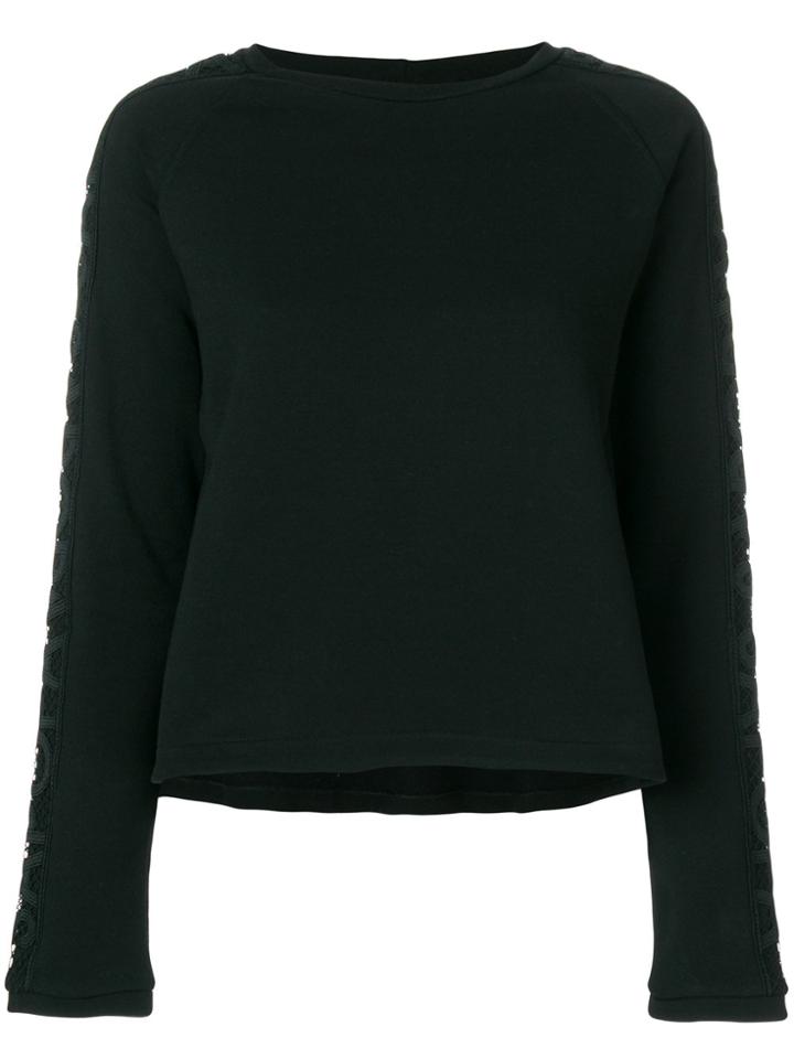 Sàpopa Embroidered Strap Sweatshirt - Black