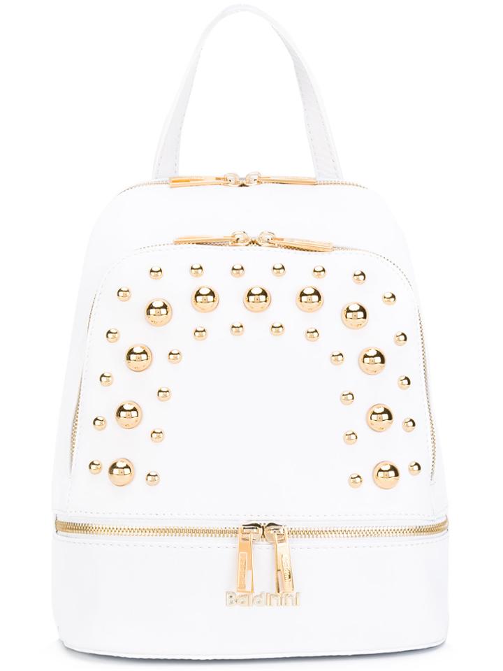 Baldinini Embellished Backpack - White