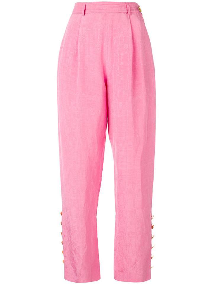 Yves Saint Laurent Vintage Side Button Trousers - Pink & Purple