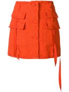 Msgm Tweed Skirt - Orange