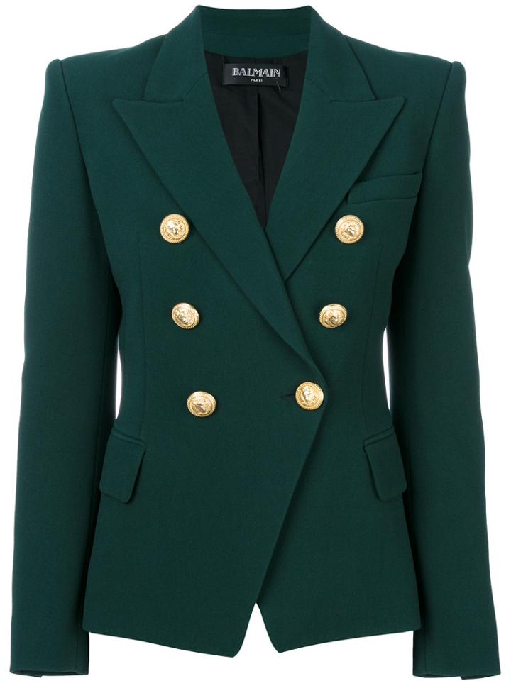 Balmain Double Breasted Blazer - Green