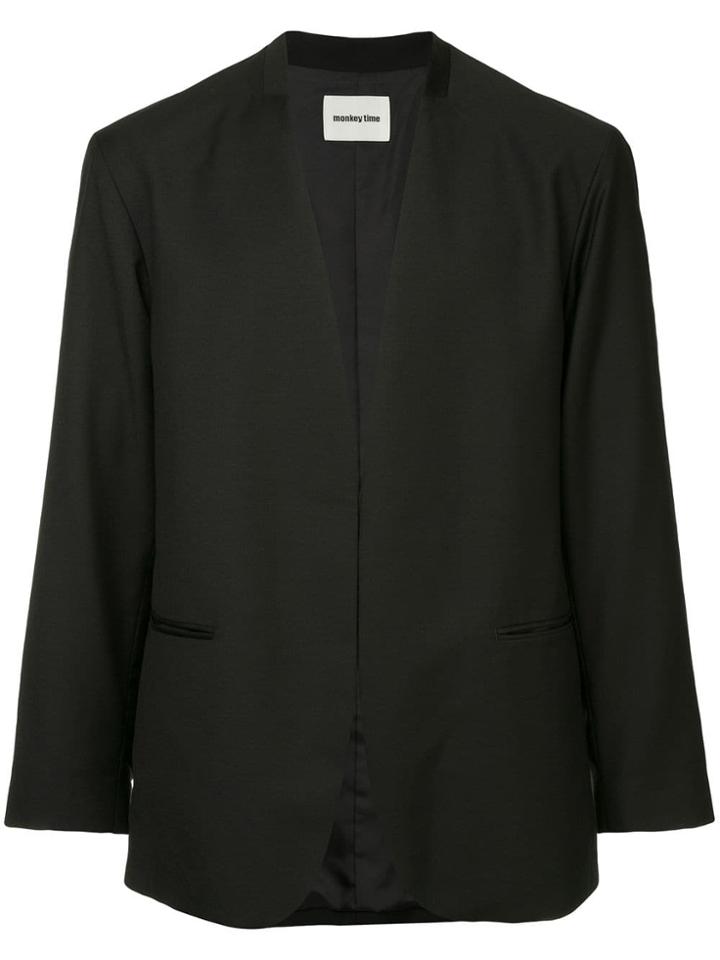 Monkey Time Open Front Blazer - Black