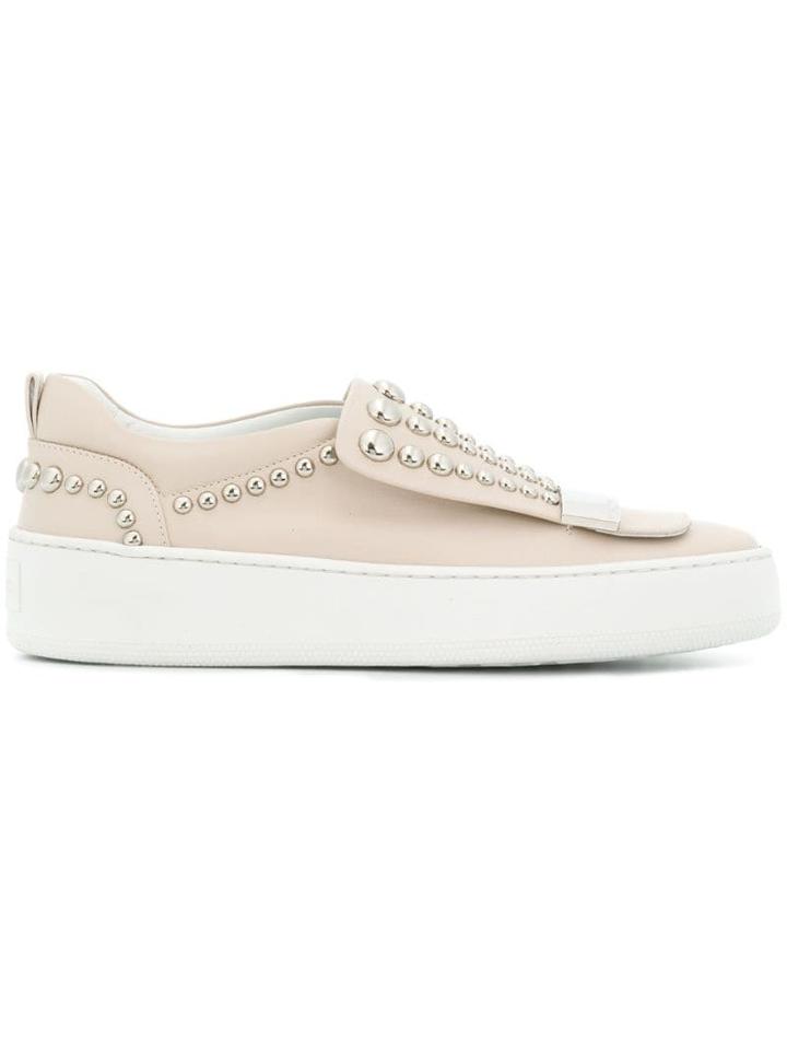 Sergio Rossi Studded Slip-on Sneakers - Neutrals