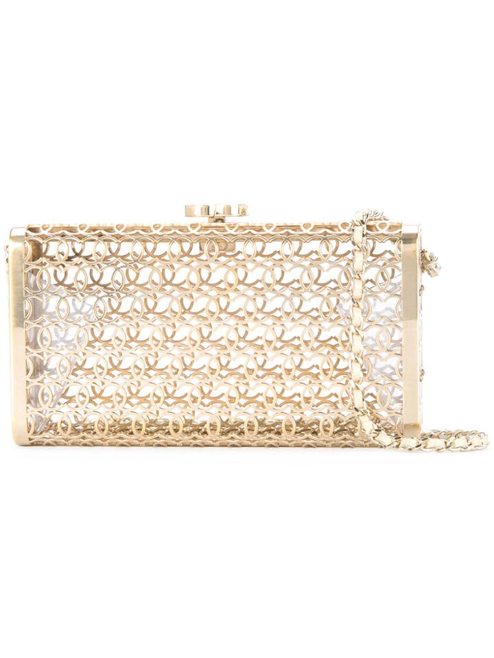 Chanel Vintage Cc Metal Chain Shoulder Bag - Metallic