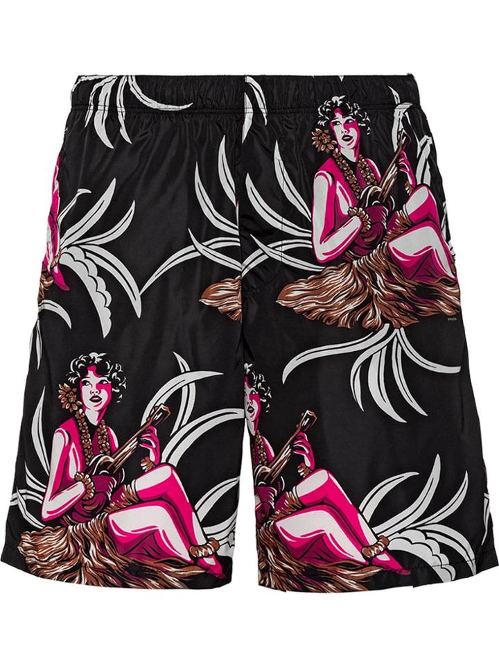 Prada Nylon Swim Shorts - Black