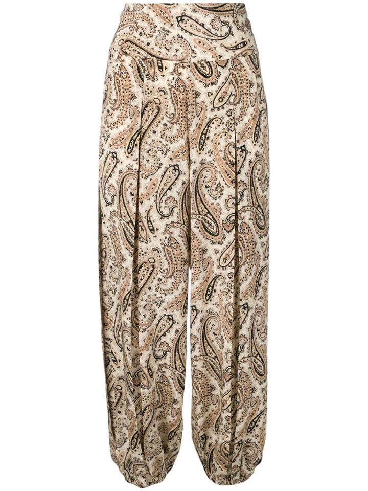 Nili Lotan Paisley Print Balloon Trousers - Neutrals