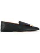 Sergio Rossi Square Toe Slippers - Black