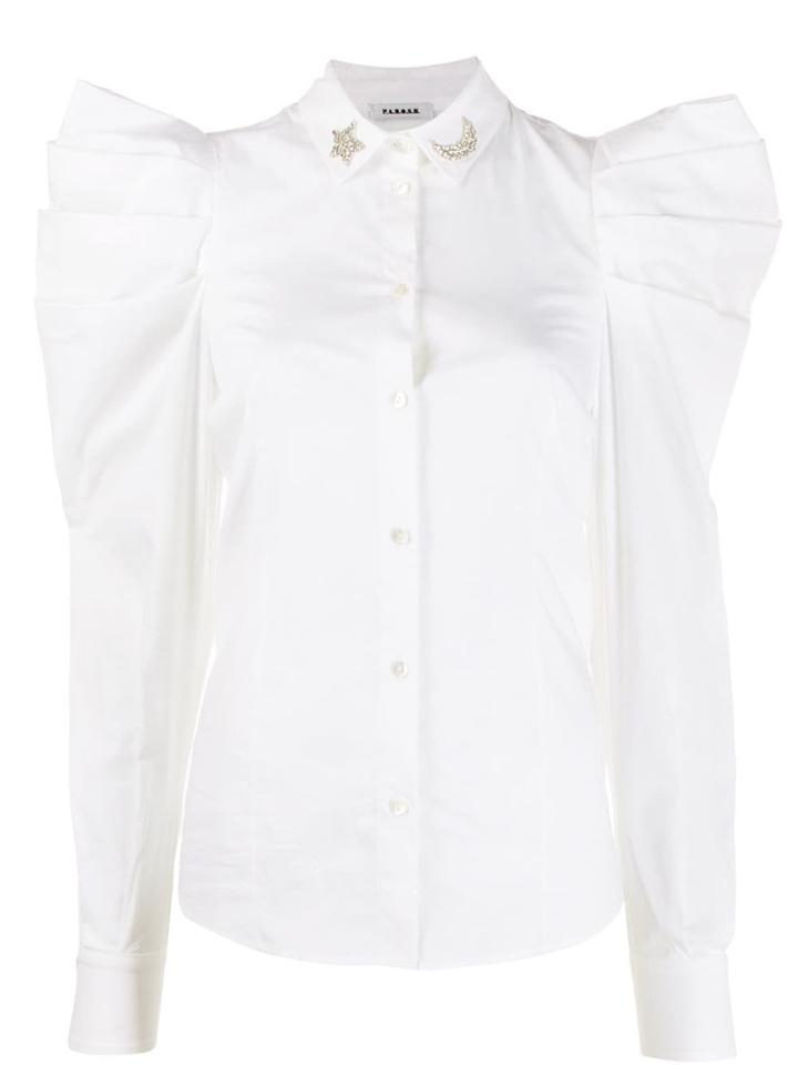 P.a.r.o.s.h. Sculptural Sleeve Shirt - White