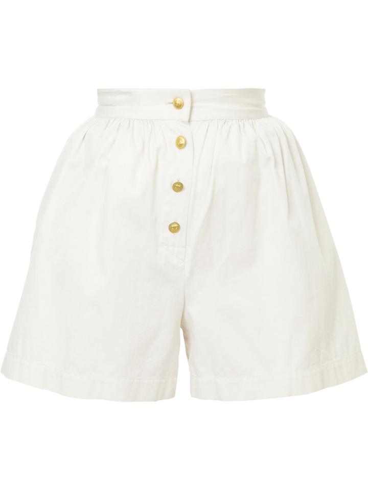 Chanel Vintage Button-detailed Shorts - Nude & Neutrals