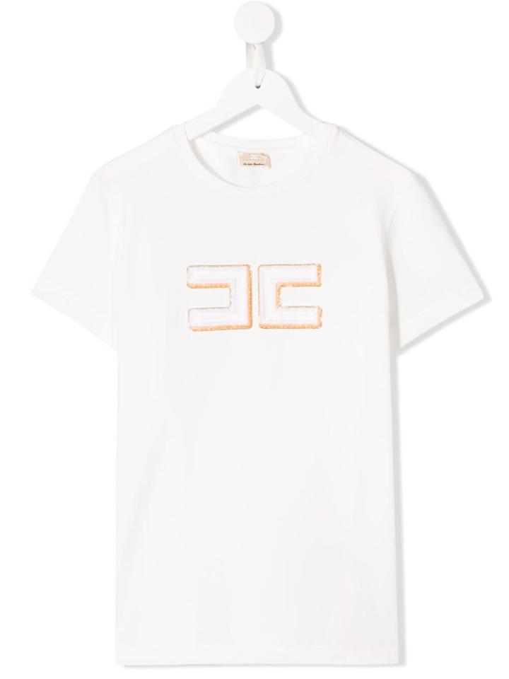 Elisabetta Franchi La Mia Bambina Teen Embroidered Logo T-shirt -