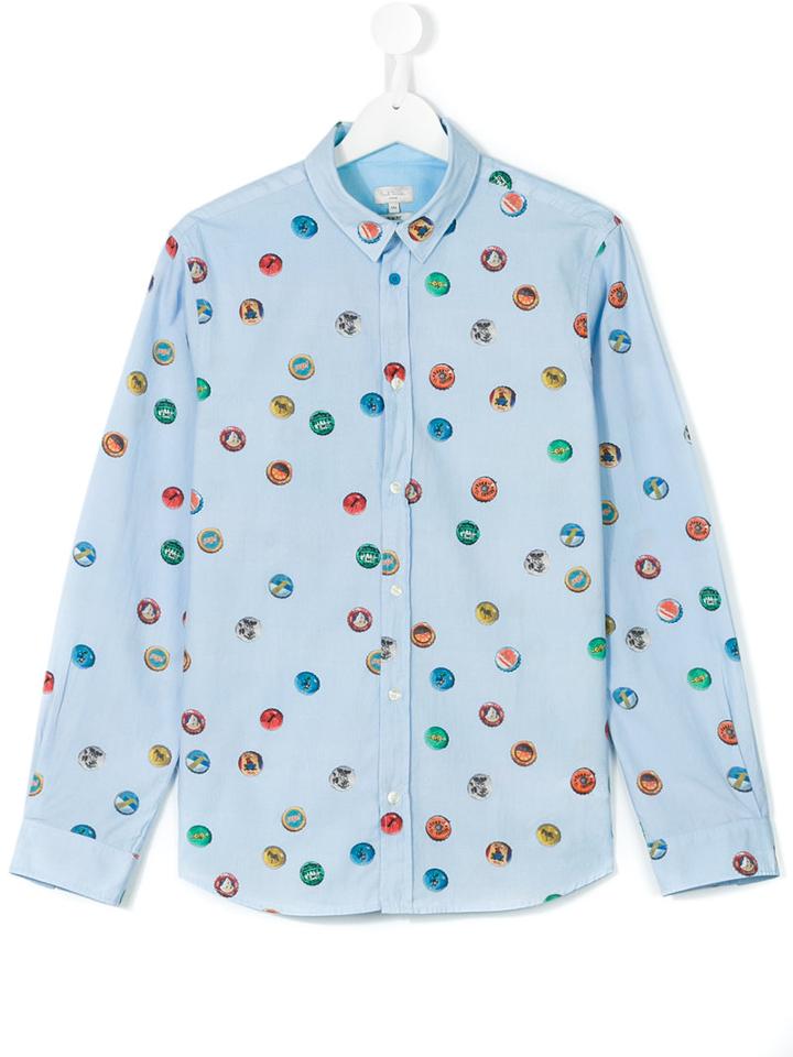 Paul Smith Junior - Teen Cap Print Shirt - Kids - Cotton - 14 Yrs, Boy's, Blue