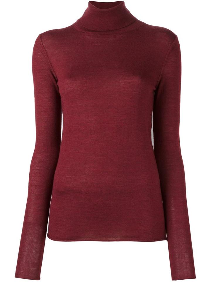 Joseph Turtle Neck Jumper, Women's, Size: Xl, Red, Merino