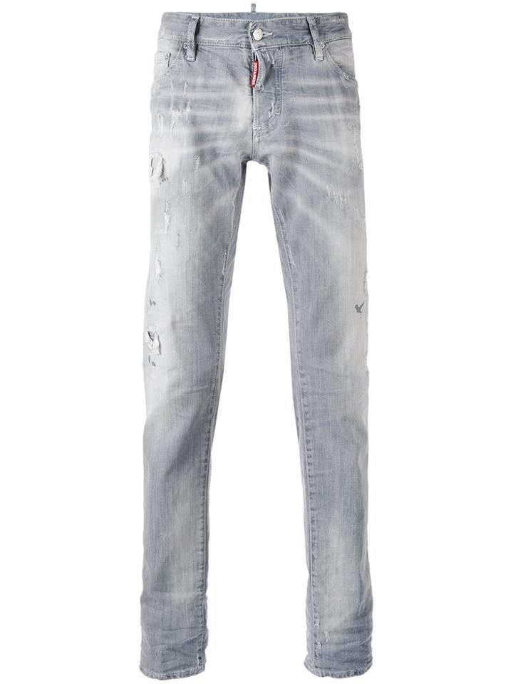 Dsquared2 Distressed Slim-fit Jeans - Grey