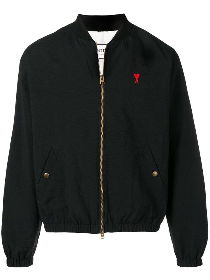 Ami Paris Ami De Coeur Padded Bomber Jacket - Black