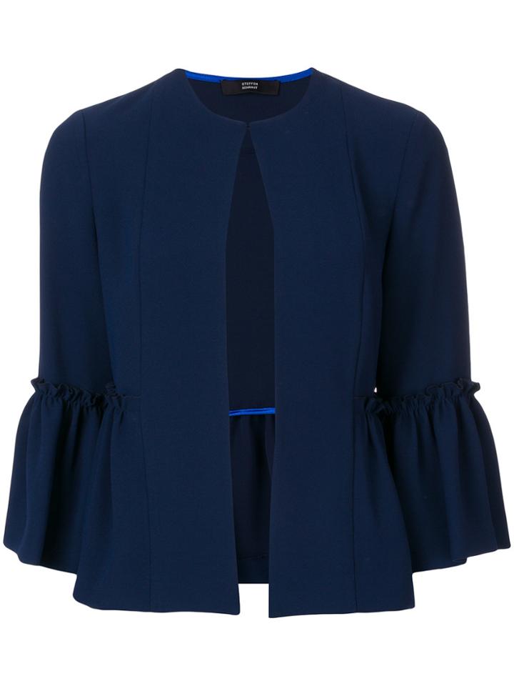 Steffen Schraut Ruffle Detail Jacket - Blue