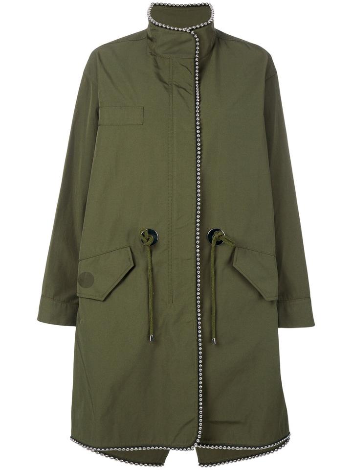 Alexander Wang - Beaded Raincoat - Women - Cotton/polyester/spandex/elastane - Xs, Green, Cotton/polyester/spandex/elastane