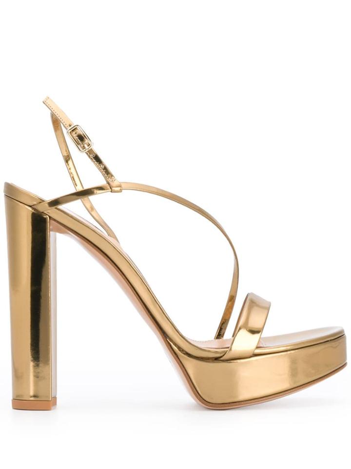 Gianvito Rossi Kimberly Chunky Heel Sandals - Gold