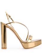 Gianvito Rossi Kimberly Chunky Heel Sandals - Gold