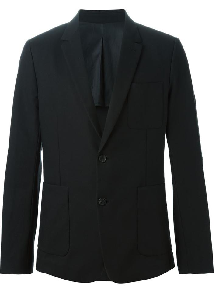 Ami Alexandre Mattiussi Pocket Blazer, Men's, Size: 44, Black, Cotton/viscose
