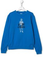 Cp Company Kids Embroidered Logo Sweatshirt - Blue
