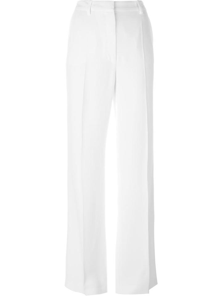 Costume National High Waisted Bootcut Trousers, Women's, Size: 44, White, Acetate/viscose