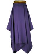 Roksanda - Asymmetric Draped Skirt - Women - Silk - 8, Pink/purple, Silk
