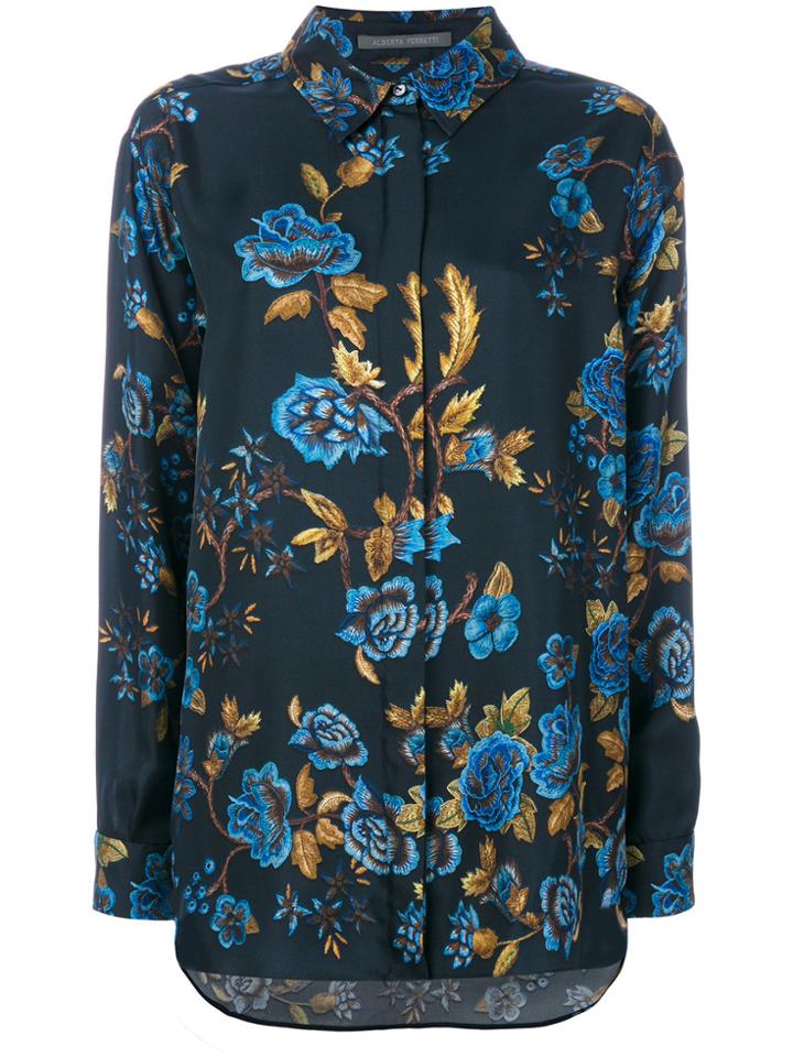 Alberta Ferretti Floral Print Shirt - Blue