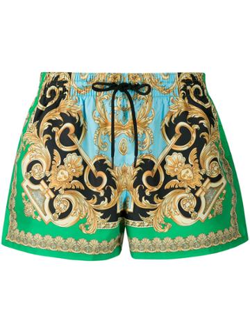 Versace Barroco Print Swim Shorts - Green