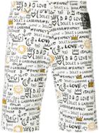 Dolce & Gabbana Graffit Print Shorts - White