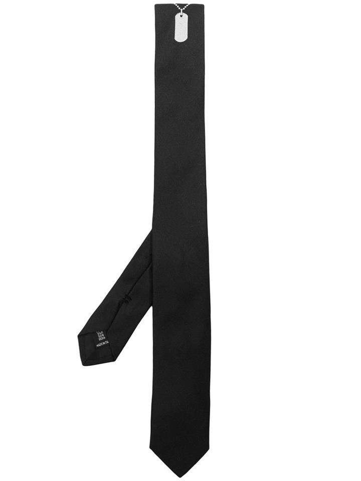 Neil Barrett Dog Tag Print Tie - Black