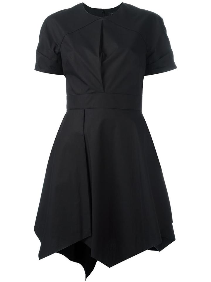 Proenza Schouler Shortsleeved Asymmetric Dress, Women's, Size: 4, Black, Cotton