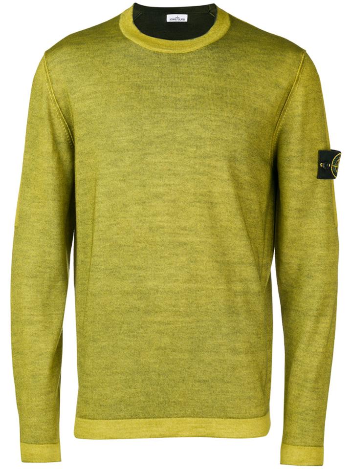 Stone Island Fast Dye + Air Brush Knitted Sweater - Green