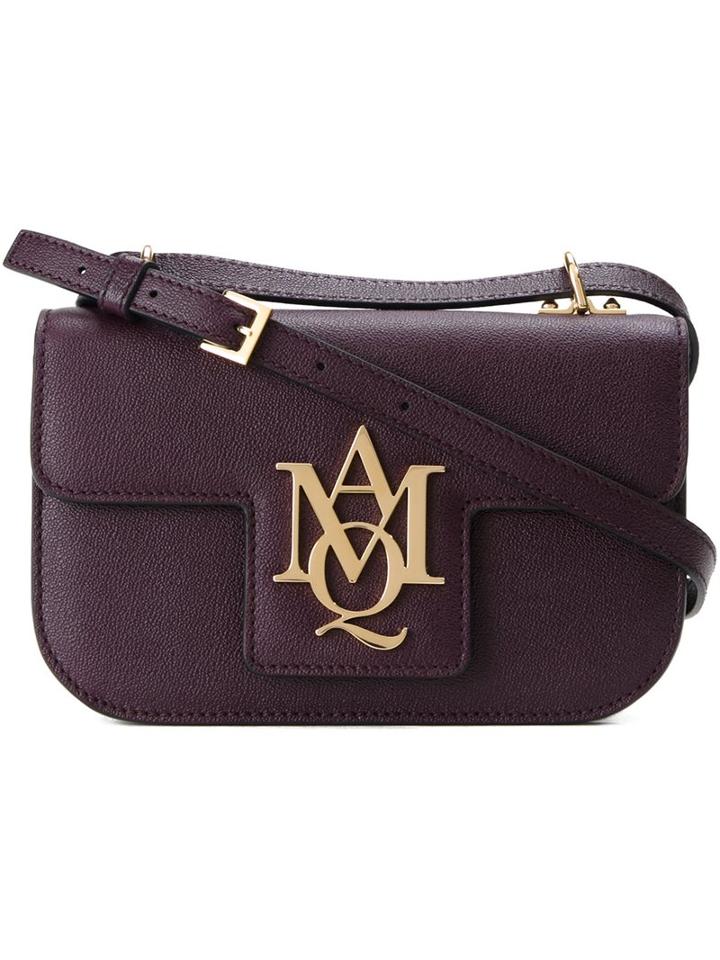 Alexander Mcqueen 'insignia' Satchel, Women's, Pink/purple, Calf Leather