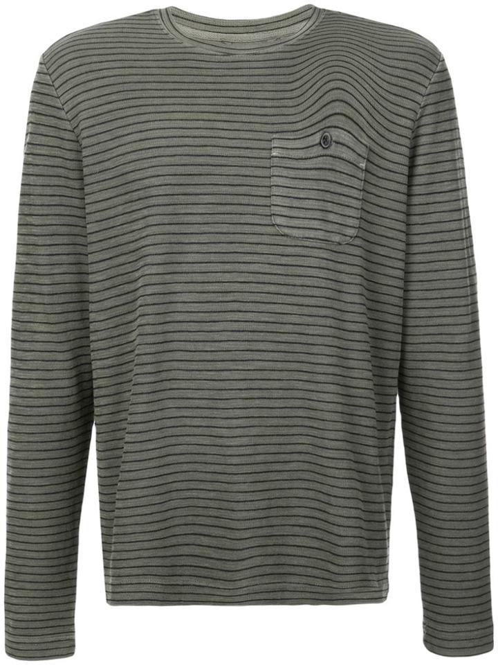 Michael Bastian Striped Crew Neck Top - Green