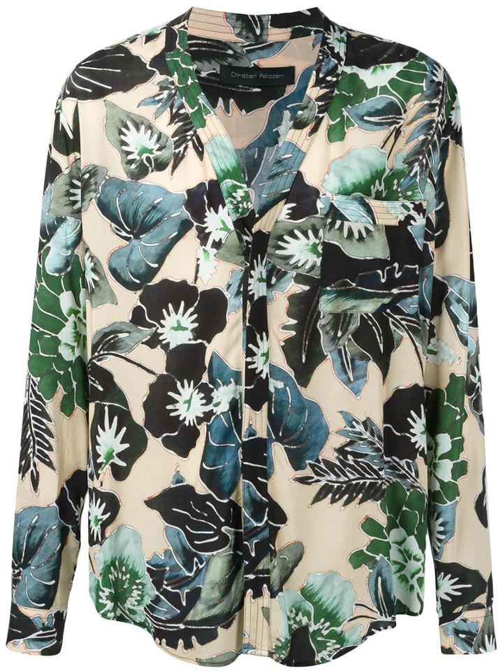 Christian Pellizzari Floral Print Shirt, Men's, Size: 50, Green, Viscose