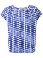 Issey Miyake - Printed Top - Women - Cotton/polyester/lyocell - 3, Women's, Blue, Cotton/polyester/lyocell
