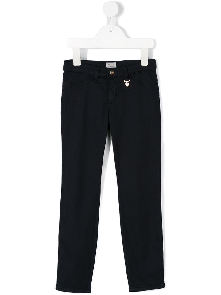 Armani Junior Slim-fit Trousers, Girl's, Size: 7 Yrs, Blue