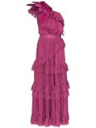 Johanna Ortiz God Of The Night One-shoulder Silk Dress - Pink