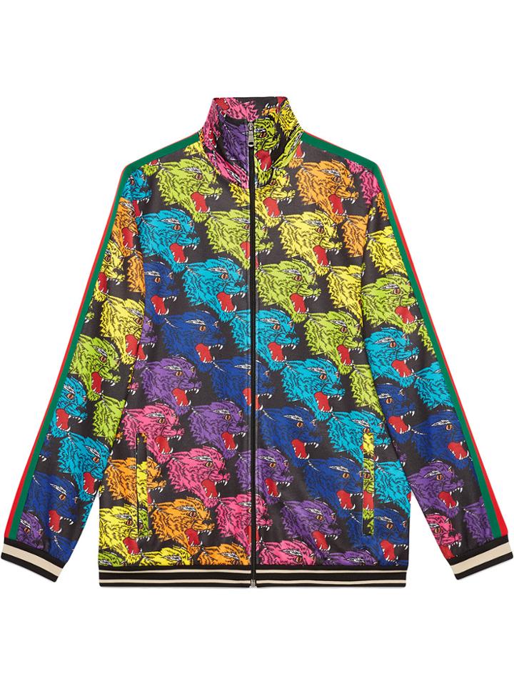 Gucci Panther Face Technical Jersey Jacket - Blue