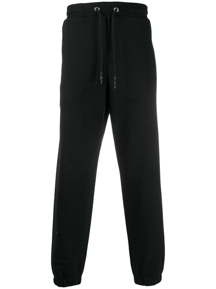 Mcq Alexander Mcqueen Cuffed Stripe-detail Track Pants - Black