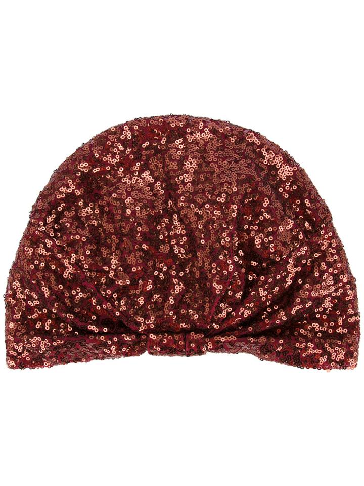 Ingie Paris Sequins Embellished Turban - Brown