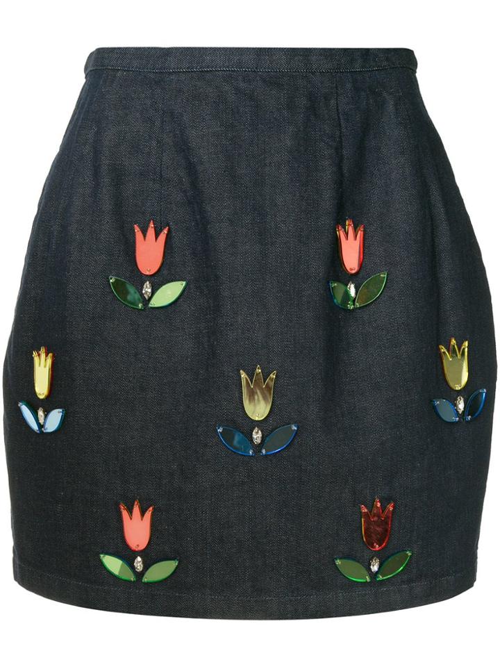 Tu Es Mon Trésor Mirror Tulip Skirt - Blue
