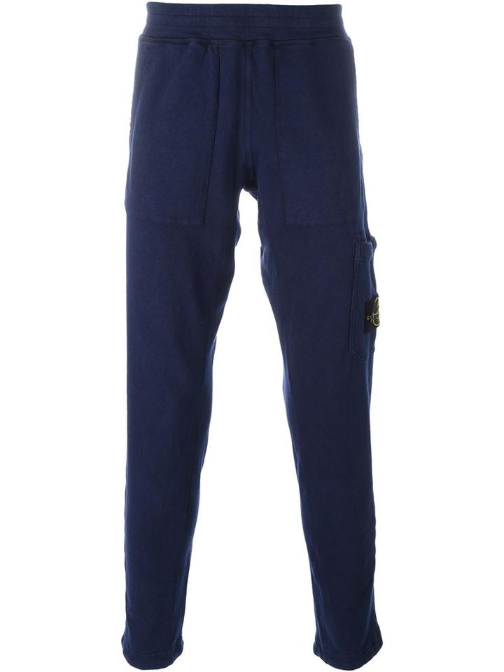 Stone Island Logo Pocket Trousers, Men's, Size: Xxl, Blue, Cotton