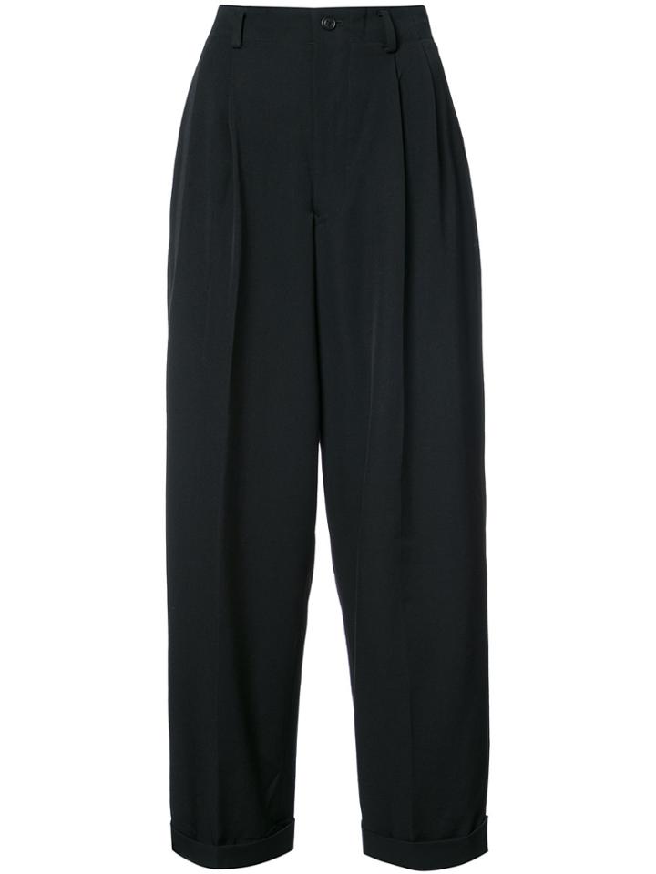 Ronny Kobo High-rise Velvet Trousers - Blue